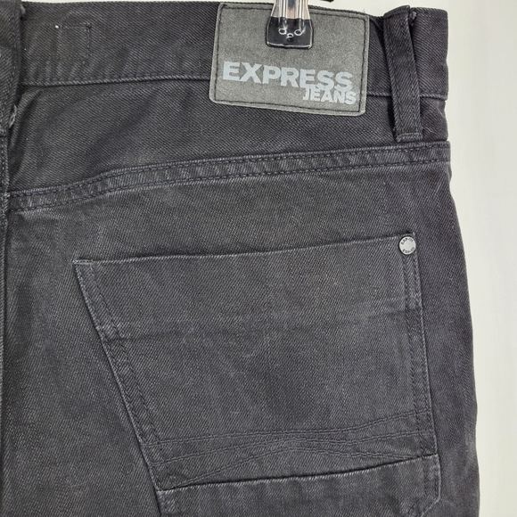 Express Kingston Jeans Men's Size 32x 32 Classic Fit Straight Leg Black - Picture 8 of 10